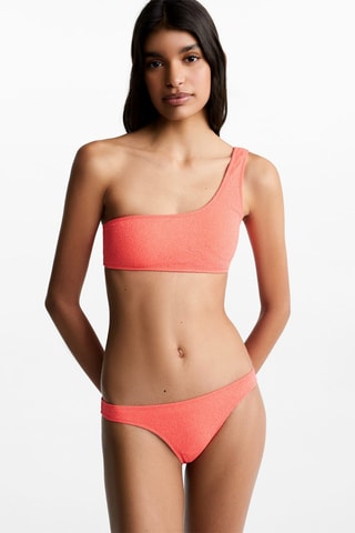 Bikini asymétrique Lurex® - Corail