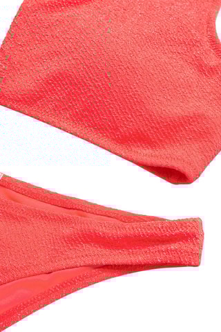Bikini asymétrique Lurex® - Corail