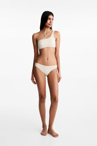 Bikini texturé asymétrique - Ecru