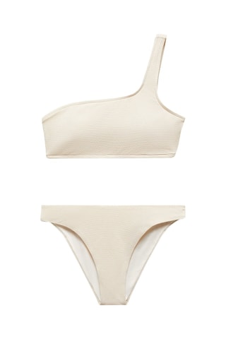 Bikini texturé asymétrique - Ecru