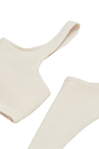 Bikini texturé asymétrique - Ecru