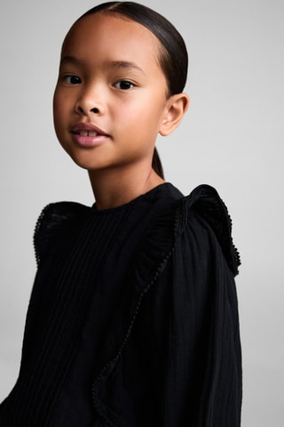 Chemisier à volants brodé - Noir