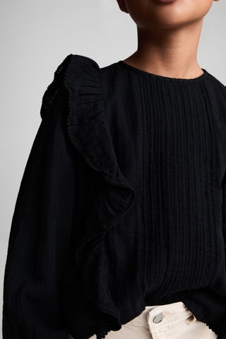 Chemisier à volants brodé - Noir