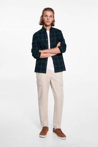 Chemise à carreaux en coton - Vert