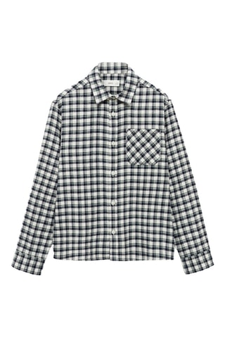 Chemise à carreaux en coton - Écru