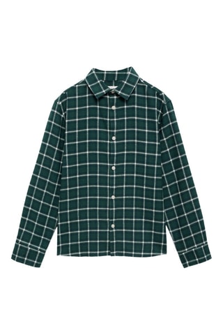 Chemise à carreaux en coton - Vert foncé