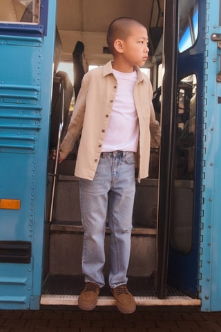 Chemise velours côtelé regular fit - Écru