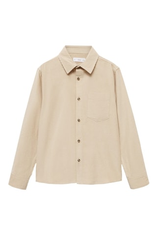 Chemise velours côtelé regular fit - Écru