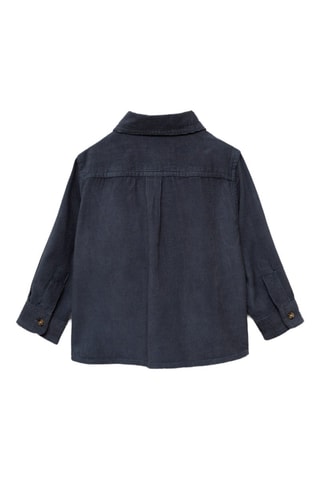 Surchemise velours côtelé poche - Bleu marine