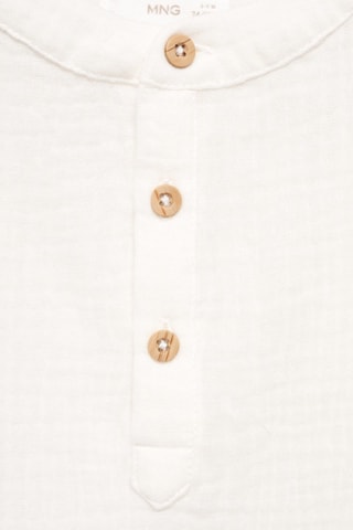 Chemise coton tissu plissé - Blanc cassé