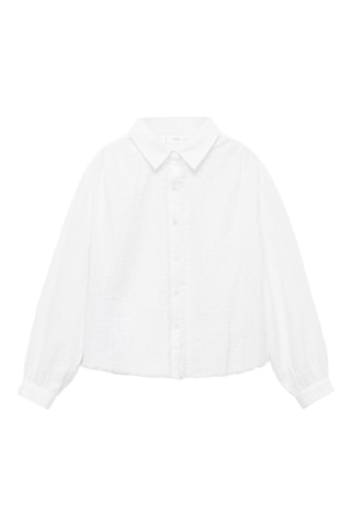 Chemise coton tissu plissé - Blanc