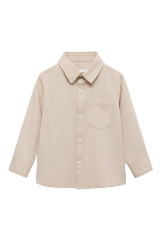 Chemise coton à poche - Ivoire