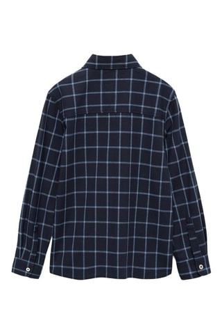 Chemise regular fit à carreaux en coton - Bleu marine