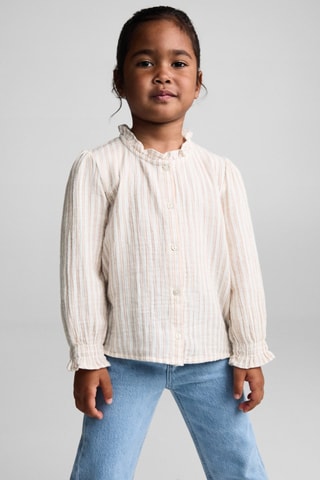 Chemise coton rayures - Blanc cassé