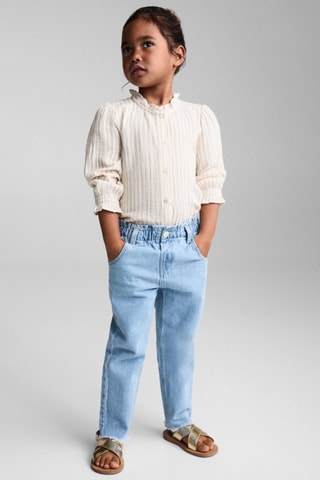 Chemise coton rayures - Blanc cassé