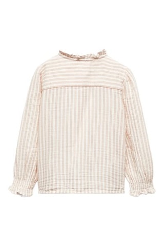 Chemise coton rayures - Blanc cassé