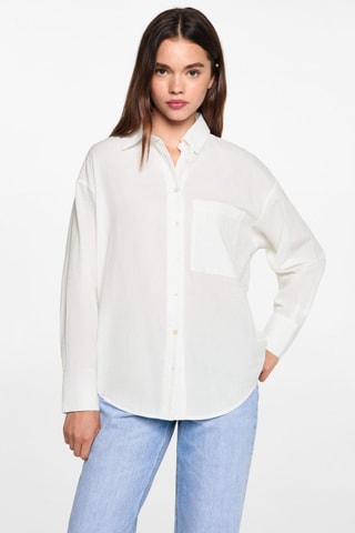 Chemise oversize à rayures - Blanc cassé