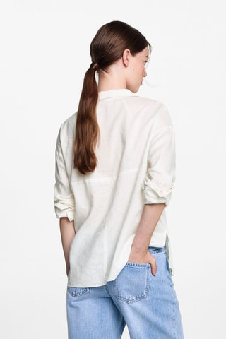 Chemise regular-fit lin - Blanc cassé