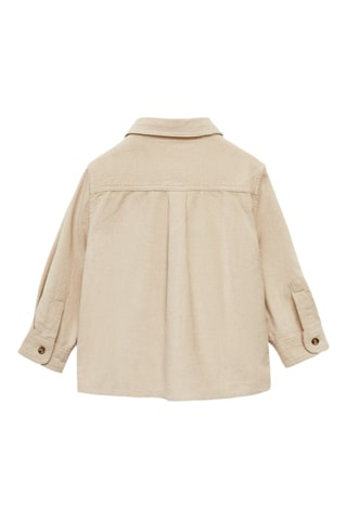 Surchemise velours côtelé poche - Écru