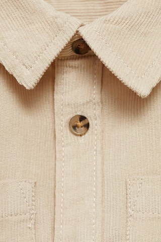 Surchemise velours côtelé poche - Écru