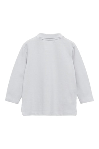 Polo coton à manches longues - Ciel