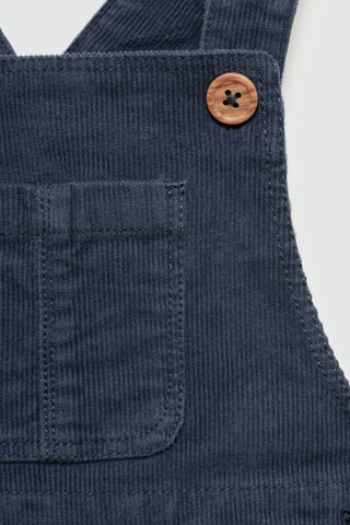 Salopette en velours côtelé à poche - Bleu