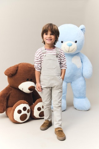 Salopette longue poches - Gris clair