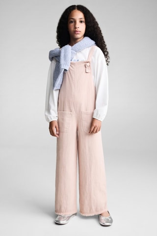 Salopette longue poches - Rose