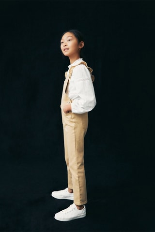 Salopette longue volants - Ocre