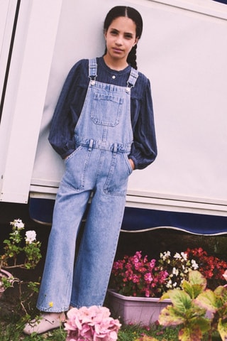 Salopette droite jean - Bleu clair