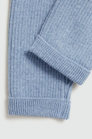 Legging maille côtelée coton - Bleu