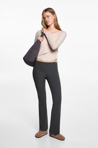 Legging flare maille côtelée - Anthracite