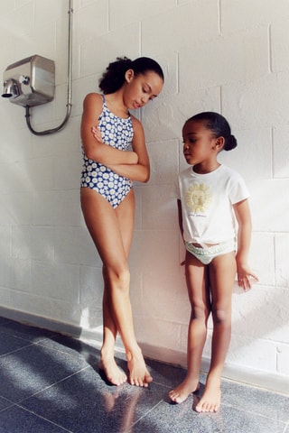 Culotte bikini imprimée - Bleu clair