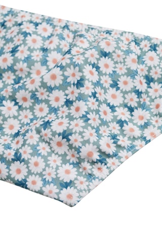 Culotte bikini à fleurs - Vert