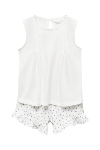 Pyjama court imprimé - Blanc cassé