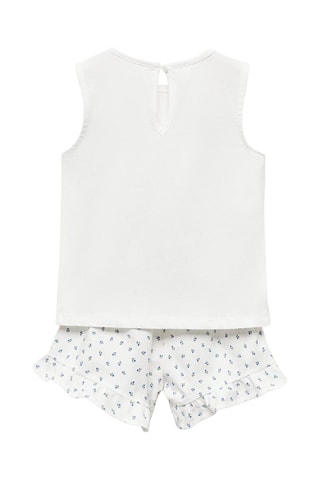 Pyjama court imprimé - Blanc cassé