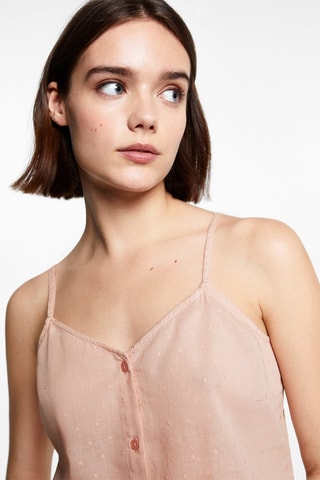 Pyjama court pois - Rose pâle