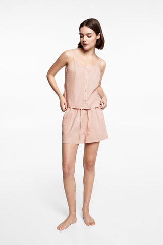 Pyjama court pois - Rose pâle