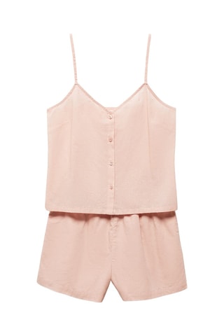 Pyjama court pois - Rose pâle