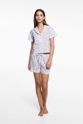 Pyjama court imprimé - Écru