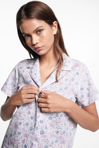 Pyjama court imprimé - Écru