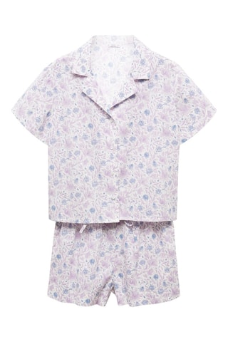 Pyjama court imprimé - Écru