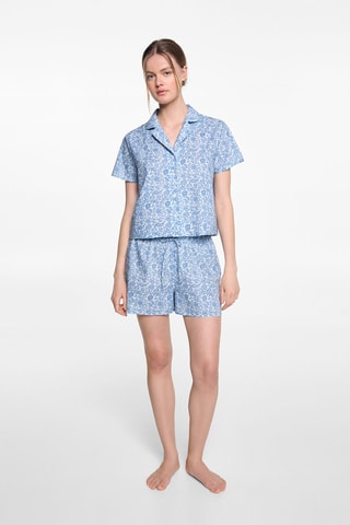 Pyjama court imprimé - Bleu