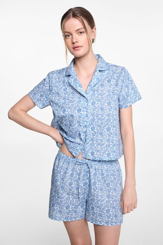 Pyjama court imprimé - Bleu