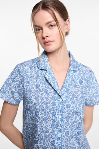 Pyjama court imprimé - Bleu