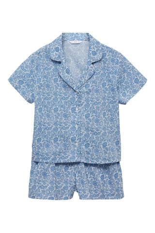 Pyjama court imprimé - Bleu