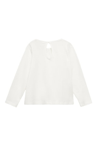 T-shirt manches longues poches - Blanc cassé