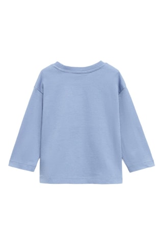 T-shirt manches longues imprimé - Bleu