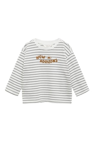 T-shirt manches longues rayures - Gris