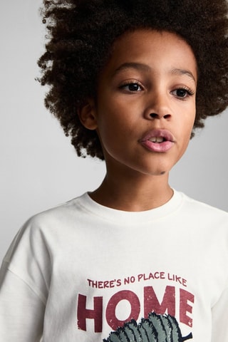 T-shirt manches longues imprimé - Blanc cassé